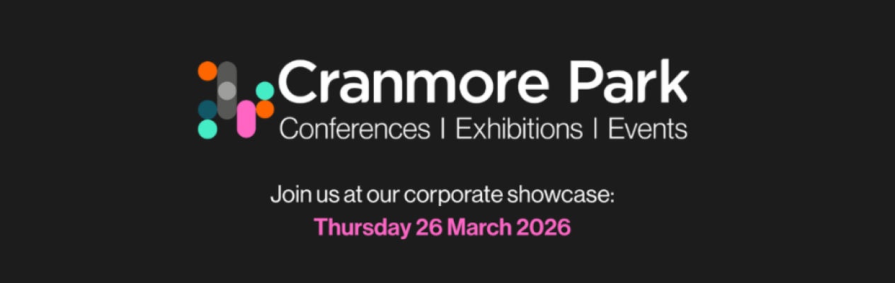Cranmore Park logo with colorful dots and text announcing a corporate showcase on Thursday, March 26, 2026.