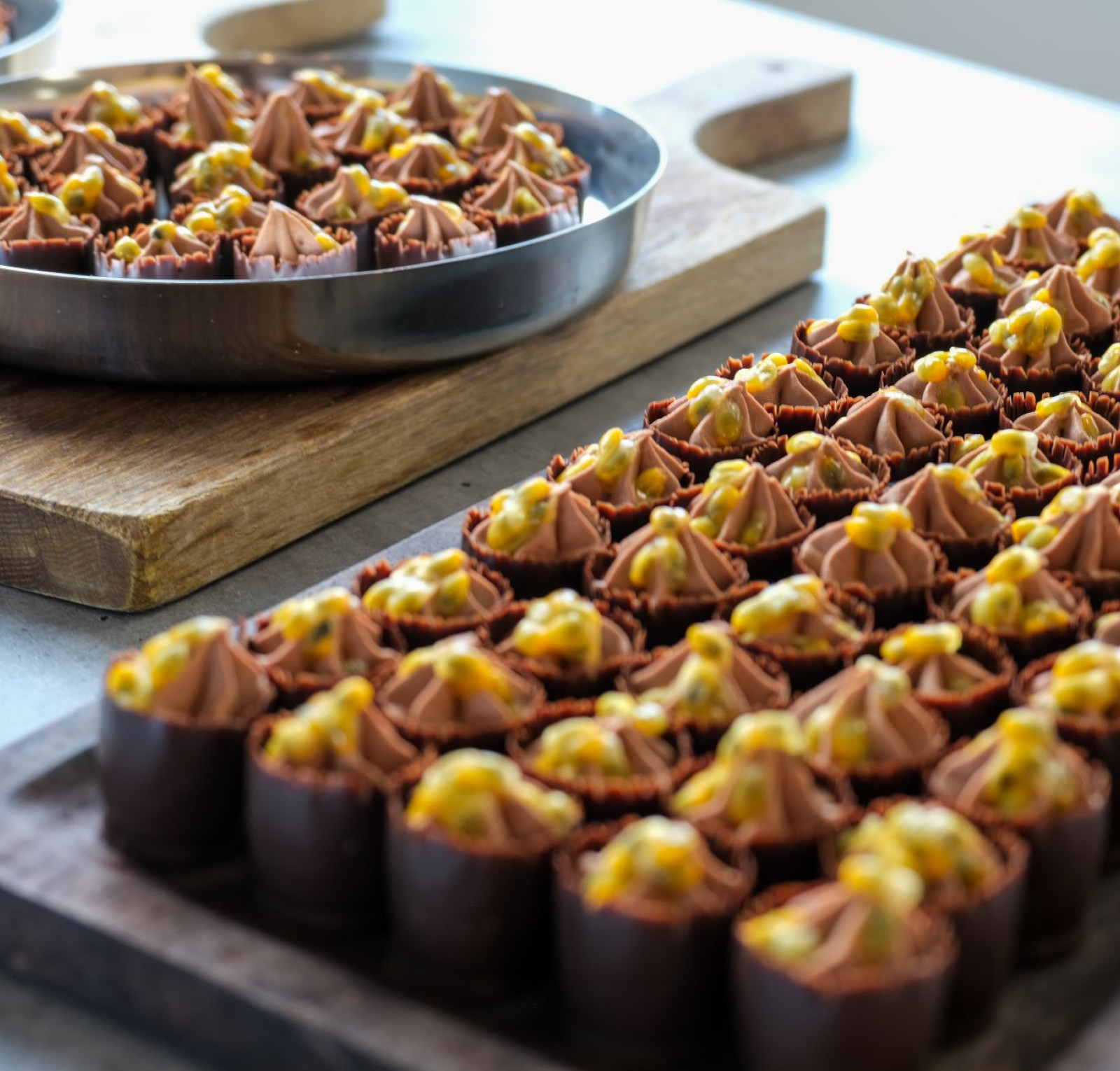 a range of desserts on show which have been prepared by our catering staff